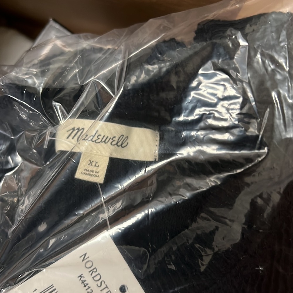 NWT Madewell Elwood Knot Front Top black long sleeve XXL 18 - Picture 7 of 7